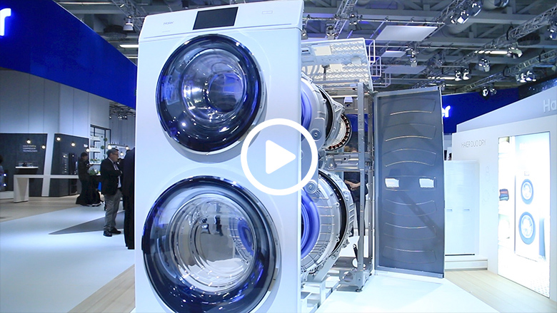 [视频直击IFA]:安静平稳震撼欧洲 海尔直驱洗衣机现场体验 智能公会